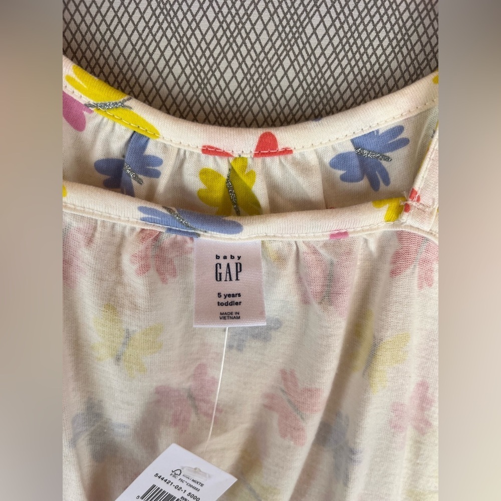 baby Gap - Girls butterfly print sleeveless romper (Size 5t) NWT - Picture 5 of 6